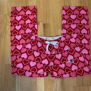 NFL Patriots Heart Print Cotton Lounge Pants Small
